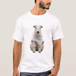 Schattige berggeit in een knusse gebreide trui t-shirt