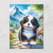 Schattige Berner Mountain Dog Puppy Briefkaart (Voorkant)