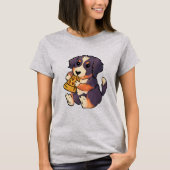 Schattige Berner Sennenhond met pizza T-shirt (Voorkant)