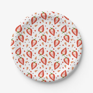 Schattige Berry Sweet Strawberry Pattern Papieren Bordje