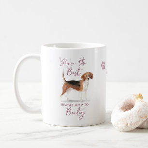 Schattige beste beagle-hondmoeder Illustratie en Koffiemok