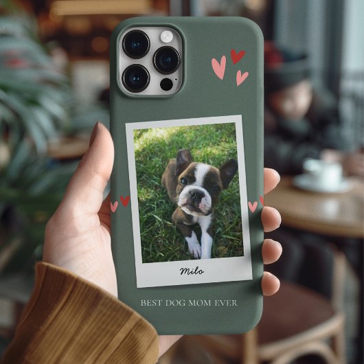 Schattige Beste Hond Moeder Hond Foto Sage Groen Case-Mate iPhone Case