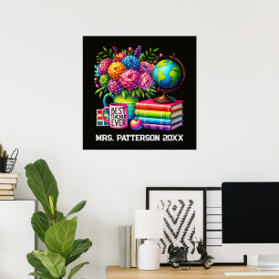 Schattige beste leraar ooit voeg naam toe  poster