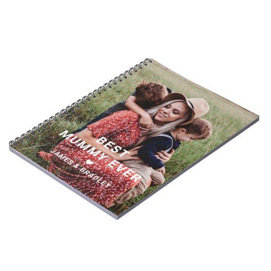 Schattige beste mama ooit hart Moederdag foto Notitieboek (Linkerzijde)