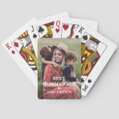 Schattige beste mama ooit hart Moederdag foto Pokerkaarten (Achterkant)