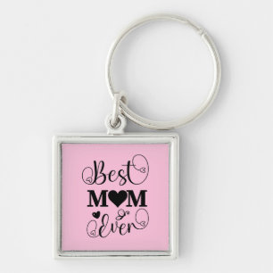 Schattige Beste Moeder Ooit Typografie Script op R Sleutelhanger