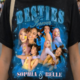 Schattige beste vriendinnen Retro Y2k Blauwe 90s B T-shirt