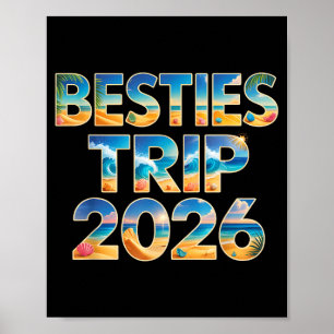 Schattige beste vriendinnen trip 2026 meiden vakan poster