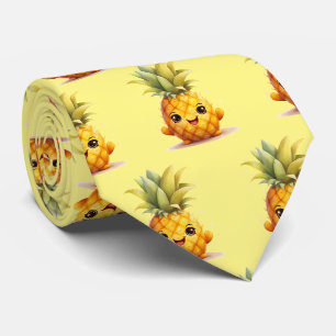 Schattige betegeld ananas vruchtenpatroon stropdas