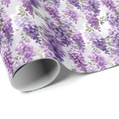 Schattige betegeld wisteria patroon cadeaupapier (Rol Hoek)