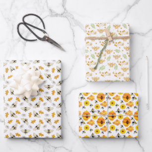 schattige betegelvormende bijenpartij Verpakkende  Inpakpapier Vel