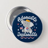Schattige betreurenswaardige olifantentrump 2016 ronde button 7,6 cm (Voorkant /achterkant)