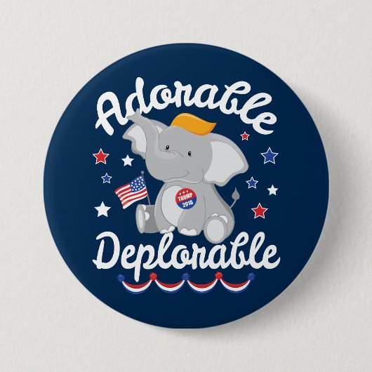 Schattige betreurenswaardige olifantentrump 2016 ronde button 7,6 cm (Voorkant)