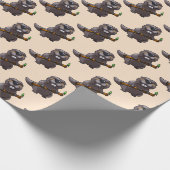 schattige bever-cartoon cadeaupapier (Hoek)