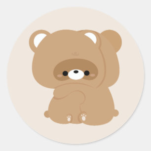Schattige beverpaar ronde sticker