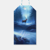 Schattige bewerkbare Winter Wonderland Kerstmis Cadeaulabel (Voorkant)