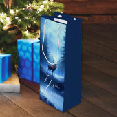 Schattige bewerkbare Winter Wonderland Kerstmis Wijn Cadeautas