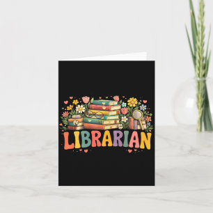 Schattige bibliothecaris Boekliefhebber Leest Bloe Kaart