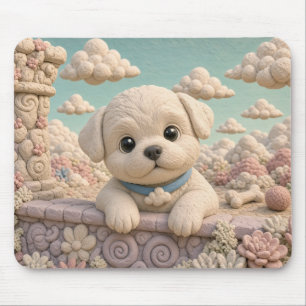 Schattige Bichon Frise Puppy, Baby Hond Muismat