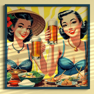 Schattige Biermeisjes Poster