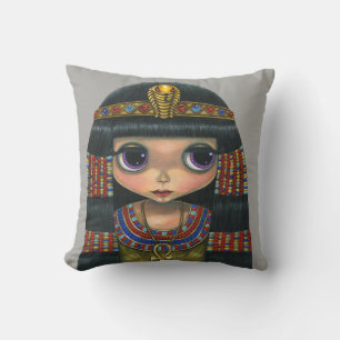 Schattige Big Eye Cleopatra Queen Girl Doll Kussen