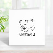 Schattige biggetvarken in rubberlaarzen aangepaste 	rubberstempel