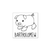 Schattige biggetvarken in rubberlaarzen aangepaste 	rubberstempel (Afrduk)