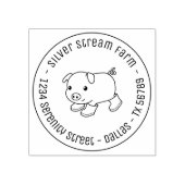Schattige biggetvarken in rubberlaarzen Zakelijk a Rubberstempel (Afrduk)