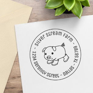 Schattige biggetvarken in rubberlaarzen Zakelijk a Rubberstempel