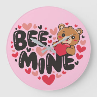 Schattige Bij Mijne Teddydbeer Valentijnsdag Grote Klok
