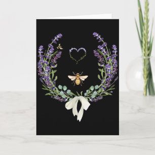 Schattige Bij Strik Lavendel Bloem Hart Botanisch  Kaart