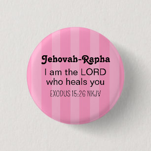 Schattige Bijbeltekst Gestreepte Roze Christelijk Ronde Button 3,2 Cm