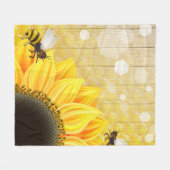 Schattige bijen fleece deken (Voorkant (Horizontaal))