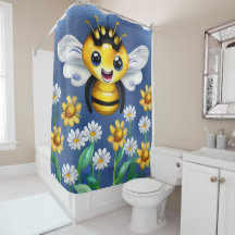 Schattige Bijen in een Flower Garden Waterverf