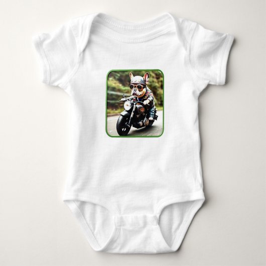 Schattige Biker Dog Bodysuit Onsie (Voorkant)