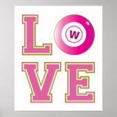 Schattige Bingo Lover Voeg je Initiaal toe Poster (Voorkant)