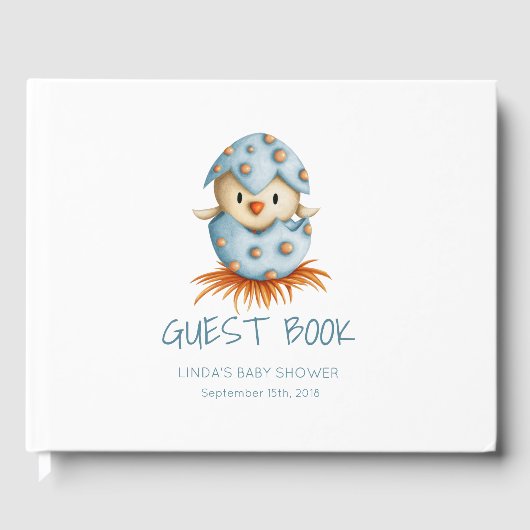 Schattige Bird Baby shower gastenboek (Voorkant)