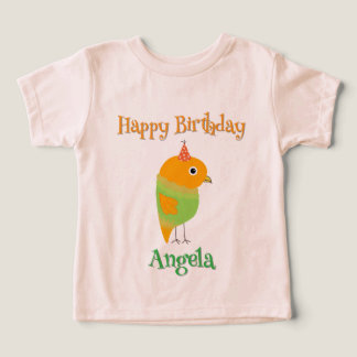 Schattige Bird Happy Birthday Gift-Girl Peuter T-s