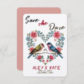 Schattige Birds Wedding Save the Date Aankondiging (Voorkant / Achterkant)