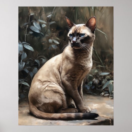 Schattige Birmees kattenkunst print Poster (Voorkant)