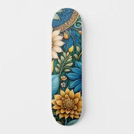 Schattige Blauw Abstract Zonnebloem Design Wide St Skateboard