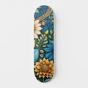 Schattige Blauw Abstract Zonnebloem Design Wide St Skateboard