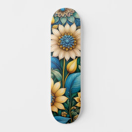 Schattige Blauw Abstract Zonnebloem Design Wide St Skateboard