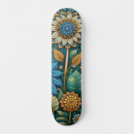 Schattige Blauw Abstract Zonnebloem Design Wide St Skateboard