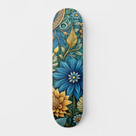 Schattige Blauw Abstract Zonnebloem Design Wide St Skateboard
