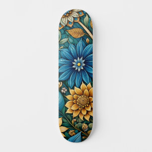 Schattige Blauw Abstract Zonnebloem Design Wide St Skateboard