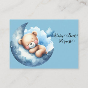 Schattige Blauw Baby Beer Crescent Moon Boek Aanvr Informatiekaartje