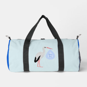 Schattige blauw baby boy ooievaar luiertas plunjezak
