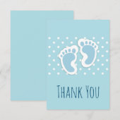 Schattige blauw baby jongen voeten dank u bedankkaart (Voorkant / Achterkant)