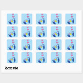 Schattige Blauw baby Luierontwerp van Wicked Greet Vierkante Sticker (Vel)